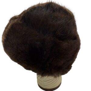 Vintage Fur Russian Pot Poht Fur Hat Brown